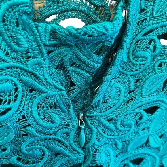 ZARA Green Guipure Lace Tube Dress EUC - Picture 6 of 11